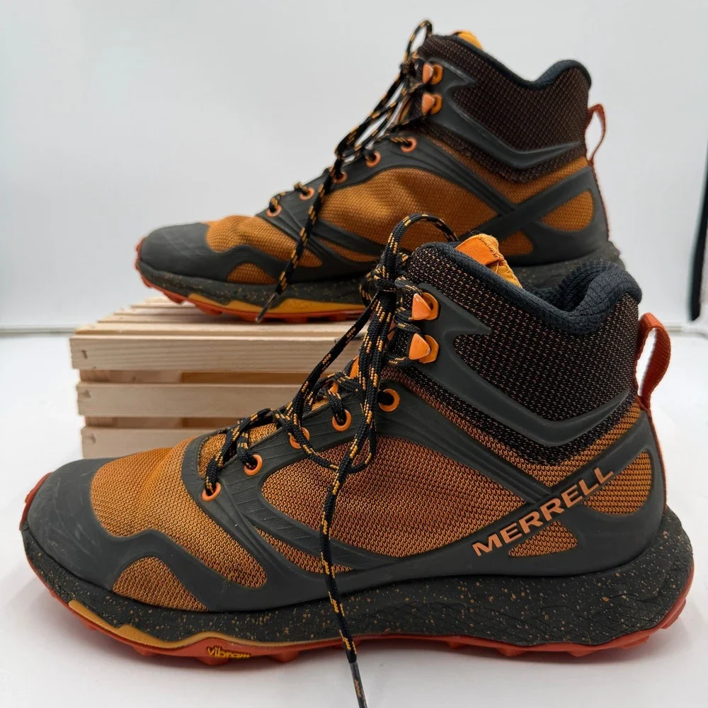 Merrell Hiking Boots Altalight Knit Mid Vibram Orange Black Mens 9.5